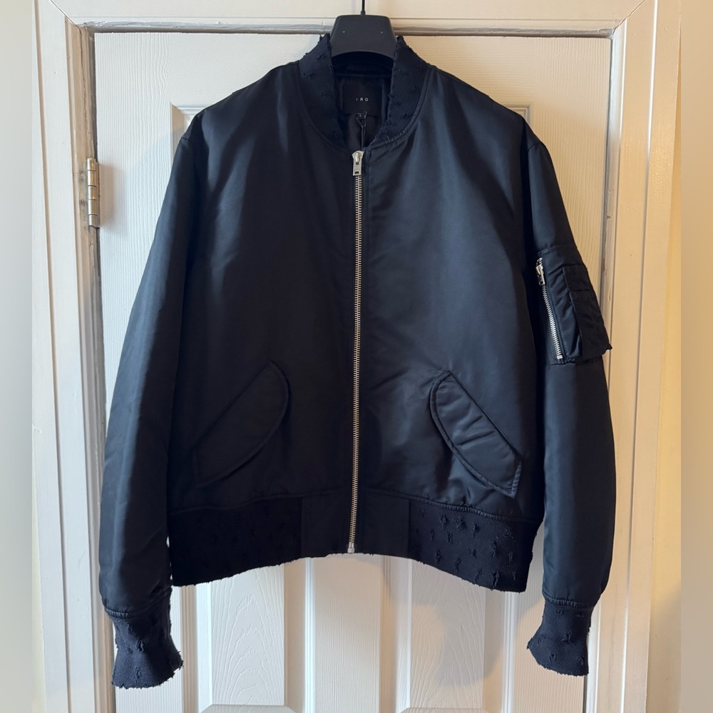 IRO Paris ALMEO Black Bomber Jacket